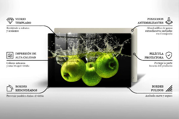 Osłona na płytę indukcyjną Zielone jabłka i woda