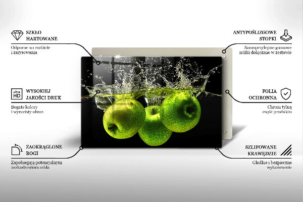 Osłona na płytę indukcyjną Zielone jabłka i woda