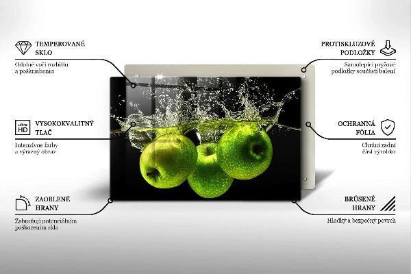 Osłona na płytę indukcyjną Zielone jabłka i woda