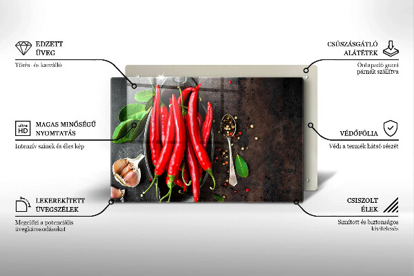 Osłona na płytę indukcyjną Czerwone papryczki chili
