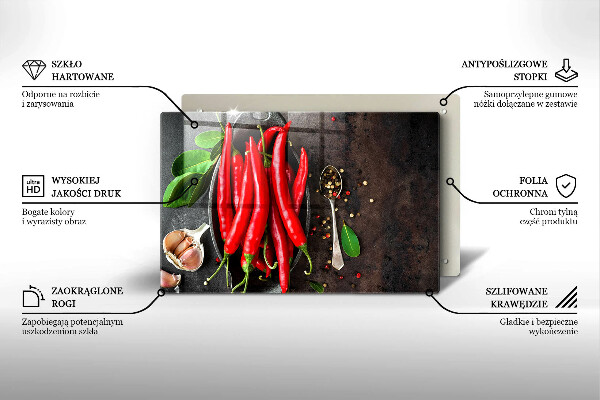 Osłona na płytę indukcyjną Czerwone papryczki chili