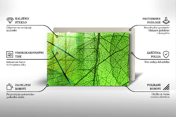 Osłona na płytę indukcyjną Żyłki liści natura