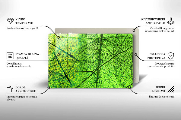 Osłona na płytę indukcyjną Żyłki liści natura