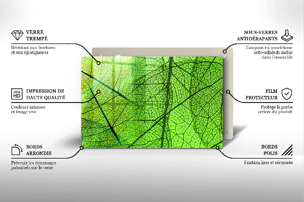 Osłona na płytę indukcyjną Żyłki liści natura