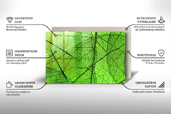 Osłona na płytę indukcyjną Żyłki liści natura