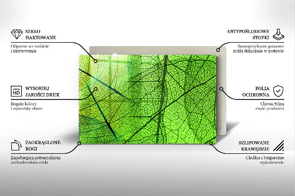 Osłona na płytę indukcyjną Żyłki liści natura