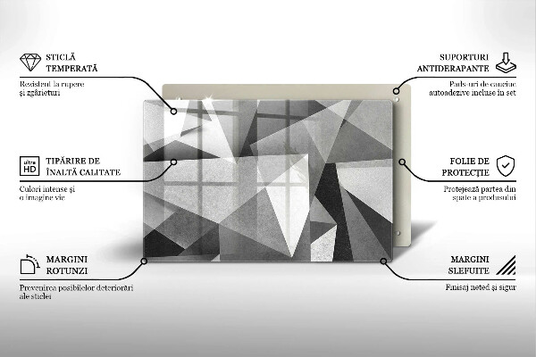 Płyta ochronna na indukcję Betonowa ostra abstrakcja