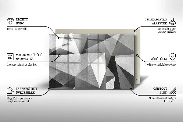 Płyta ochronna na indukcję Betonowa ostra abstrakcja