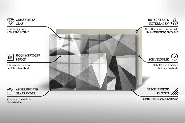 Płyta ochronna na indukcję Betonowa ostra abstrakcja