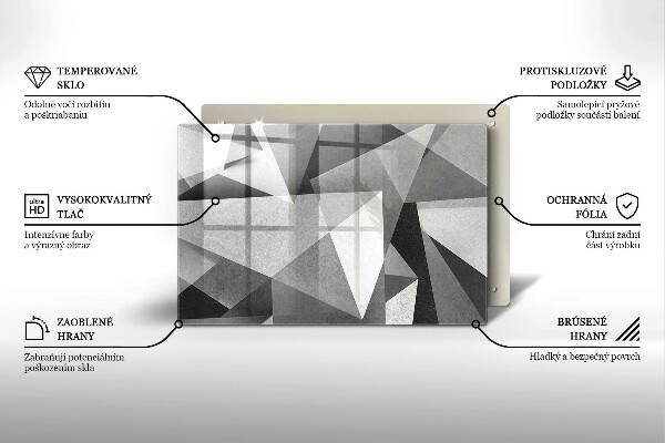 Płyta ochronna na indukcję Betonowa ostra abstrakcja