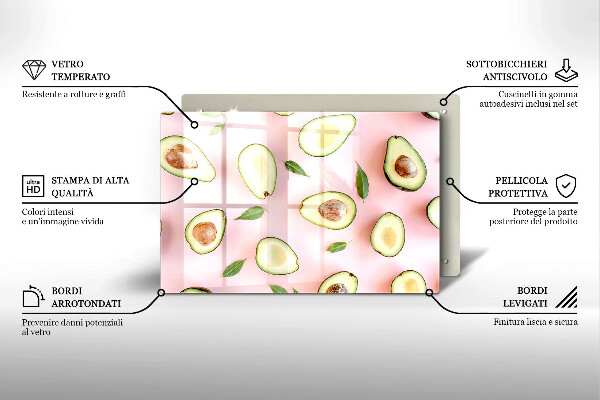 Osłona na płytę indukcyjną Wzór awokado