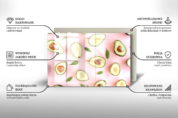 Osłona na płytę indukcyjną Wzór awokado