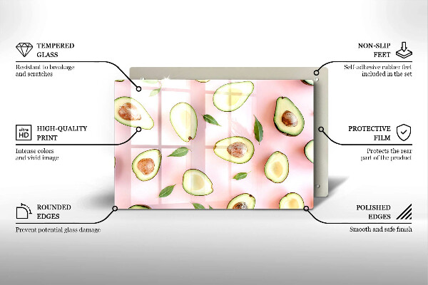 Osłona na płytę indukcyjną Wzór awokado