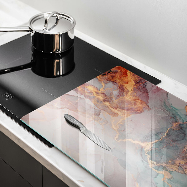 Osłona na płytę indukcyjną Marmur ze złotem