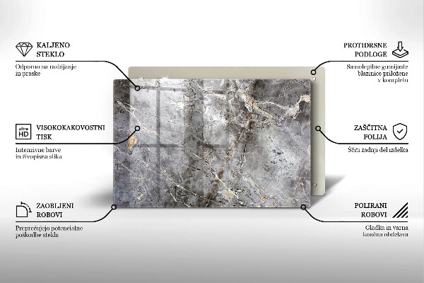 Osłona na płytę indukcyjną Tekstura kamienia
