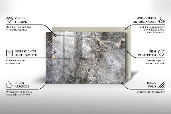 Osłona na płytę indukcyjną Tekstura kamienia
