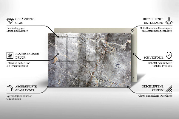 Osłona na płytę indukcyjną Tekstura kamienia