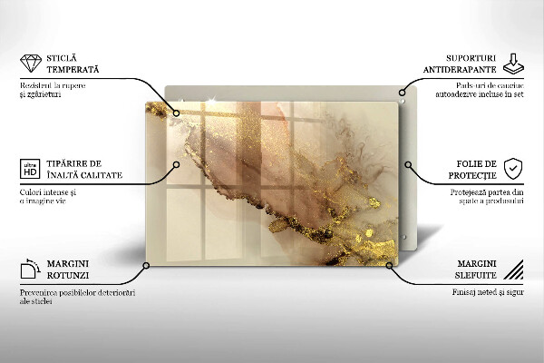 Osłona na płytę indukcyjną Abstrakcja złoto