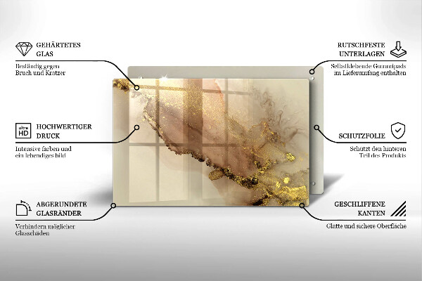 Osłona na płytę indukcyjną Abstrakcja złoto