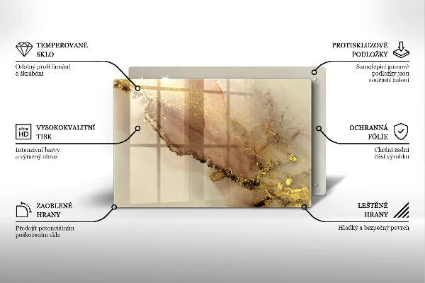 Osłona na płytę indukcyjną Abstrakcja złoto
