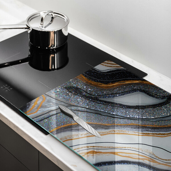 Osłona na płytę indukcyjną skała ze złotem