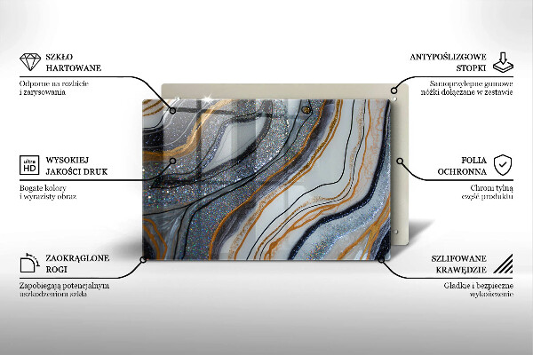 Osłona na płytę indukcyjną skała ze złotem