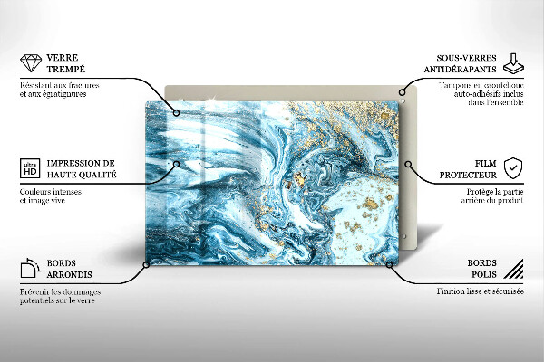 Osłona na płytę indukcyjną Struktura ze złotem