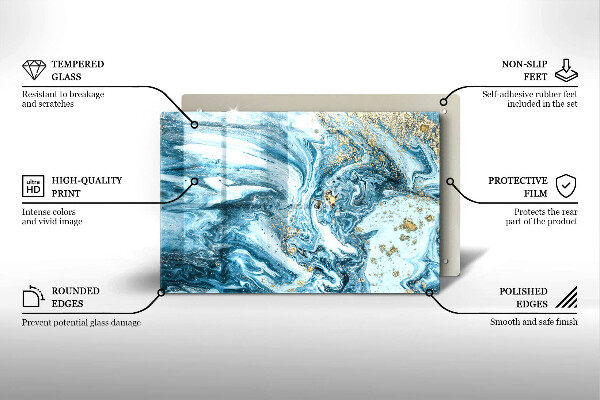 Osłona na płytę indukcyjną Struktura ze złotem