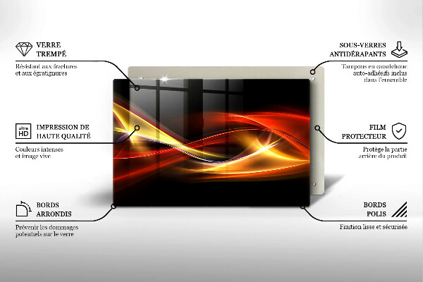 Osłona na płytę indukcyjną Abstrakcja dym i światło