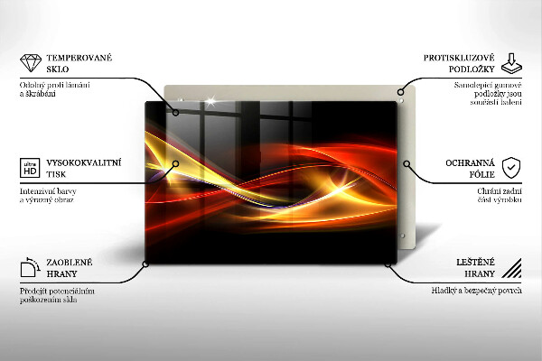 Osłona na płytę indukcyjną Abstrakcja dym i światło