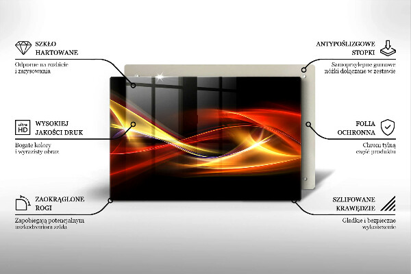 Osłona na płytę indukcyjną Abstrakcja dym i światło