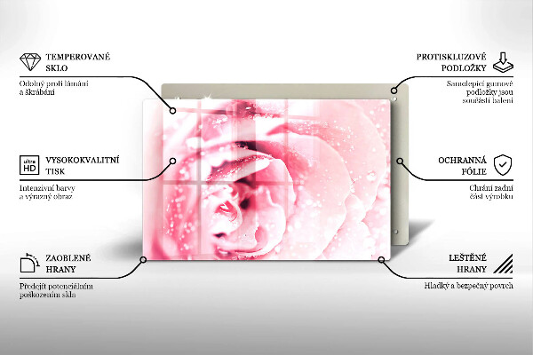 Osłona na płytę indukcyjną Krople rosy i kwiat róży