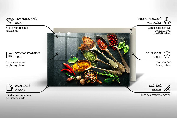 Osłona na ścianę do kuchni Kuchenne łyżki przyprawy
