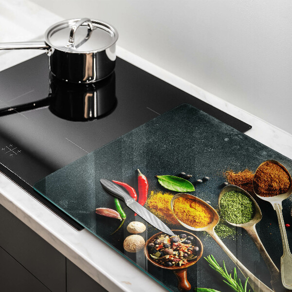 Osłona na ścianę do kuchni Kuchenne łyżki przyprawy