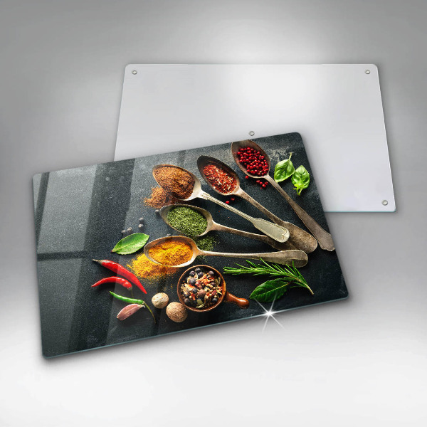 Osłona na ścianę do kuchni Kuchenne łyżki przyprawy