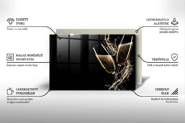 Osłona na płytę indukcyjną Kieliszki szampana
