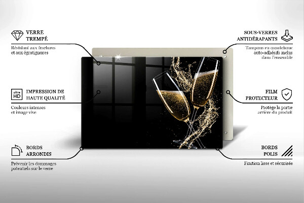 Osłona na płytę indukcyjną Kieliszki szampana