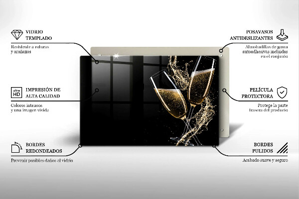 Osłona na płytę indukcyjną Kieliszki szampana