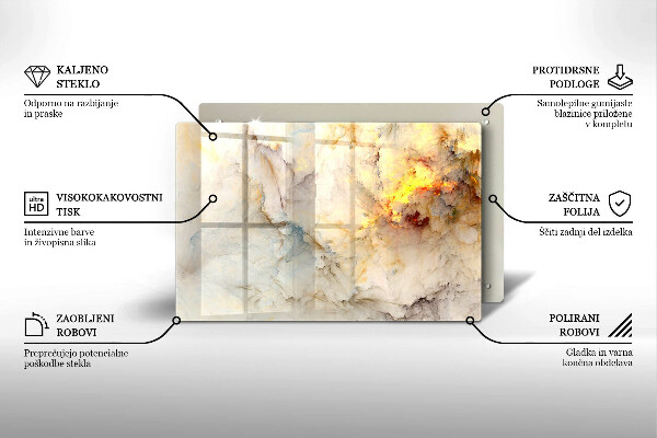 Osłona płyty indukcyjnej Tekstura marmur ze złotem