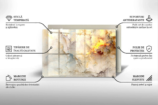 Osłona płyty indukcyjnej Tekstura marmur ze złotem