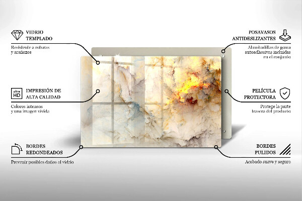 Osłona płyty indukcyjnej Tekstura marmur ze złotem