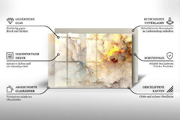 Osłona płyty indukcyjnej Tekstura marmur ze złotem