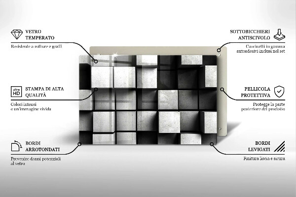 Osłona płyty indukcyjnej Tło geometria 3D