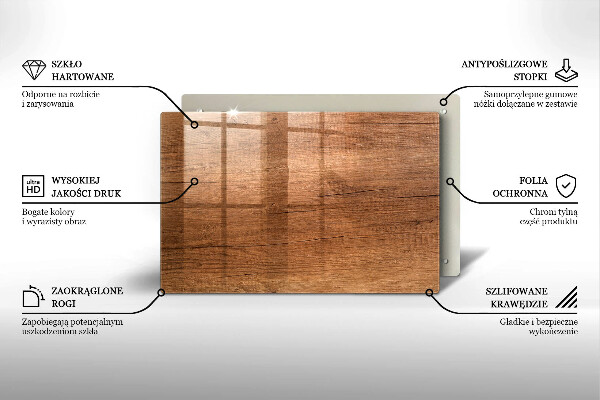 Osłona na płytę indukcyjną Drewno tekstura