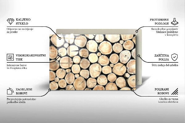 Osłona na płytę indukcyjną Drewno pnie drzew