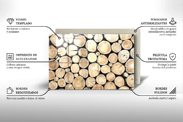 Osłona na płytę indukcyjną Drewno pnie drzew