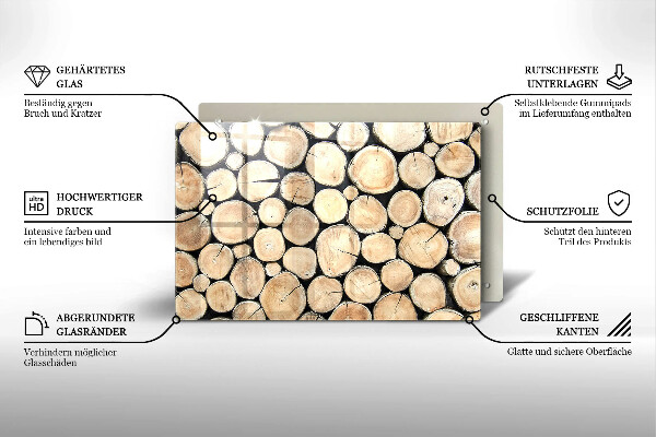 Osłona na płytę indukcyjną Drewno pnie drzew