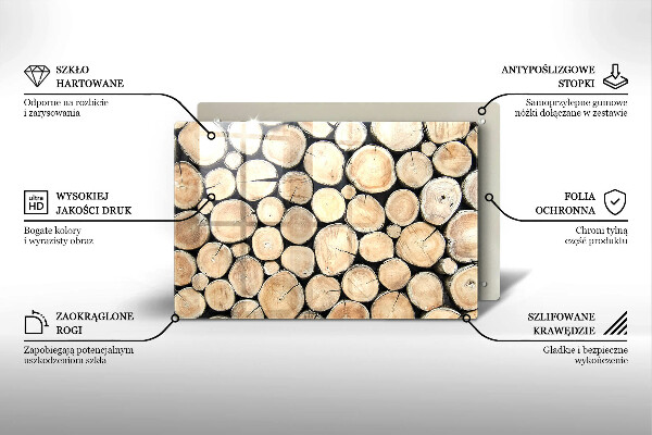 Osłona na płytę indukcyjną Drewno pnie drzew
