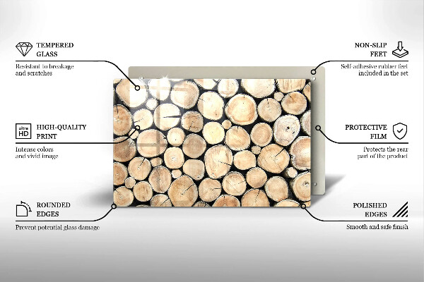 Osłona na płytę indukcyjną Drewno pnie drzew