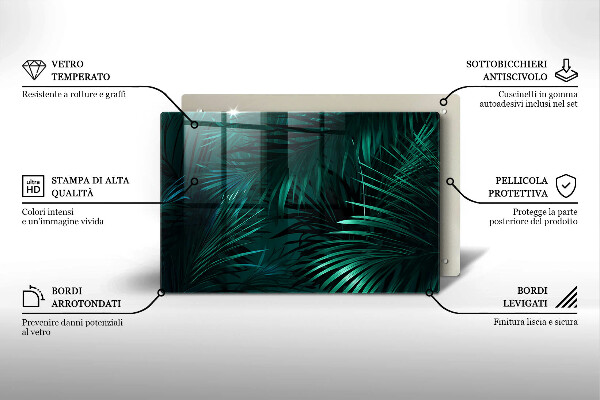 Osłona płyty indukcyjnej Liście dzika dżungla
